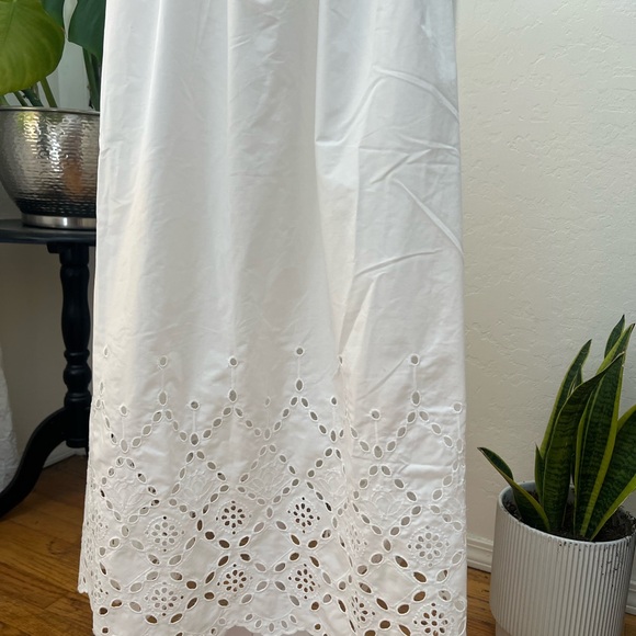 Blu Pepper White Maxi Dress with Eyelet Hem - Picture 4 of 7